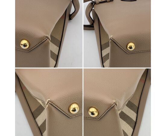 BURBERRY Borsa Shopper in Pelle Col. Beige The Banner M