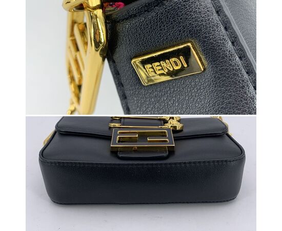 FENDACE Borsa a Mano in Pelle Col. Nero Baguette S