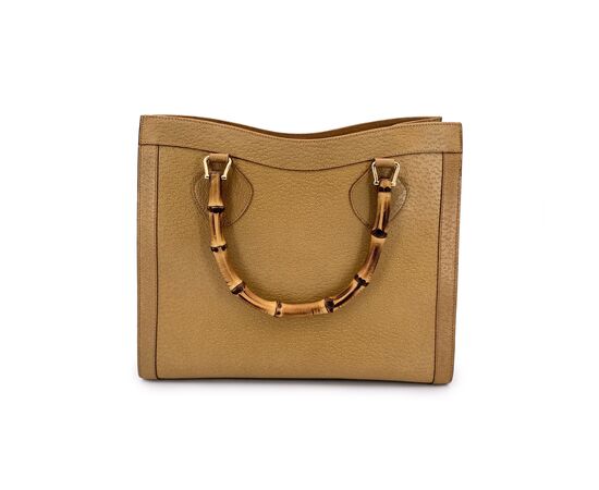 GUCCI Borsa Shopper in Pelle Col. Beige Diana Bamboo M