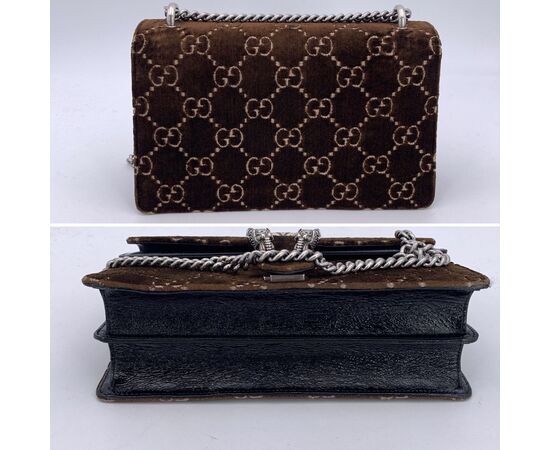 GUCCI Borsa a Tracolla in Velluto Col. Marrone Dionysus S