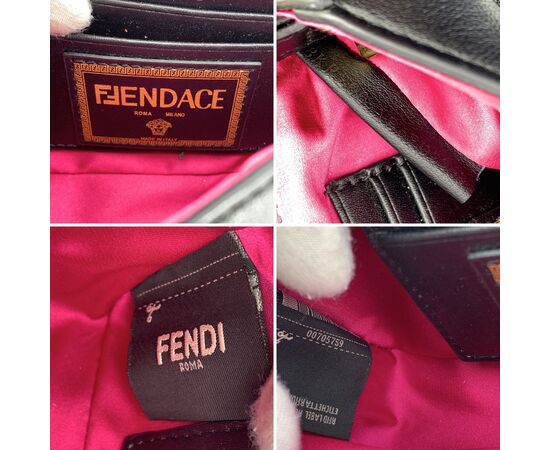 FENDACE Borsa a Mano in Pelle Col. Nero Baguette S