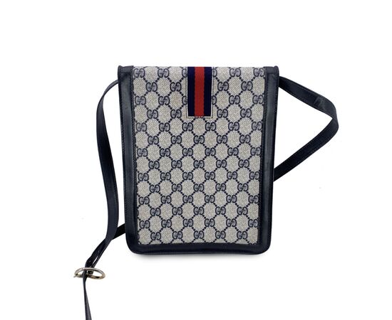 GUCCI Borsa a Tracolla Vintage in Tela Col. Blu Ophidia S
