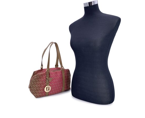 FENDI Borsa a Mano in Tela Col. Rosa FF M