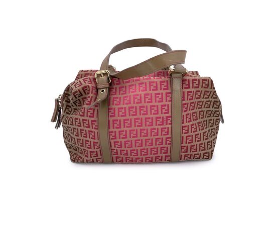 FENDI Borsa a Mano in Tela Col. Rosa FF M