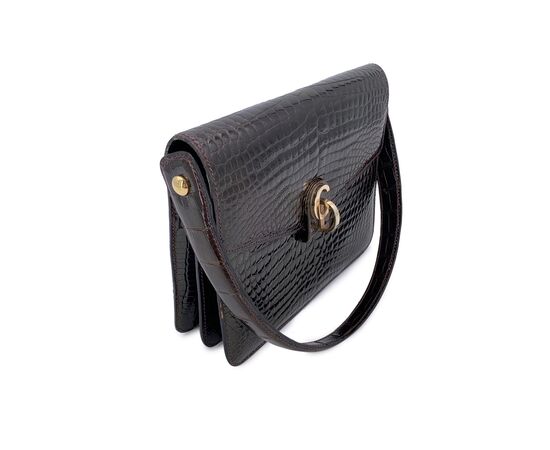 CHRISTIAN DIOR Borsa a Mano Vintage in Pelle Col. Marrone S