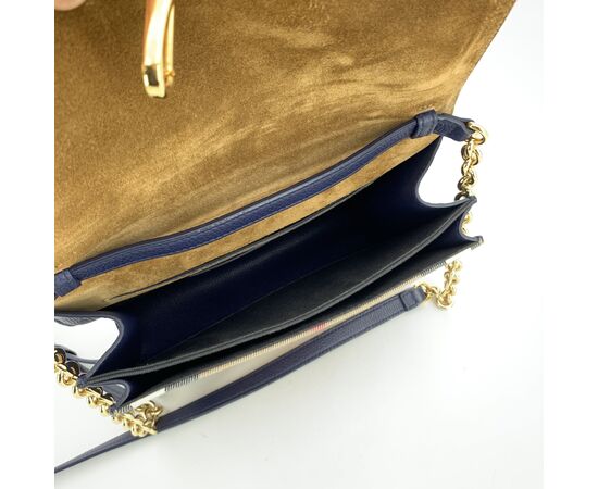 BURBERRY Borsa a Tracolla in Pelle Col. Blu Macken M