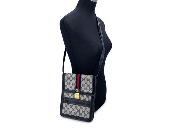 GUCCI Borsa a Tracolla Vintage in Tela Col. Blu Ophidia S