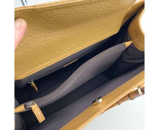 GUCCI Borsa Shopper in Pelle Col. Beige Diana Bamboo M