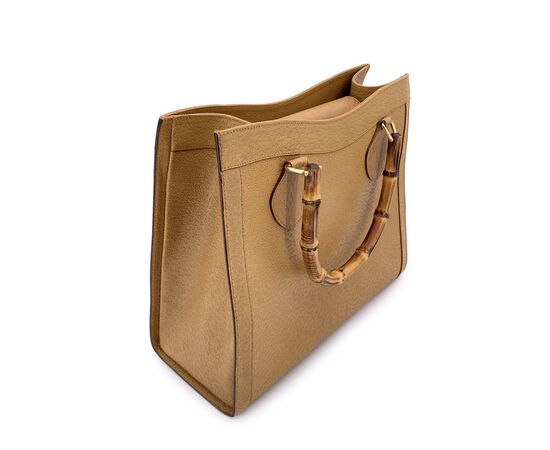 GUCCI Borsa Shopper in Pelle Col. Beige Diana Bamboo M