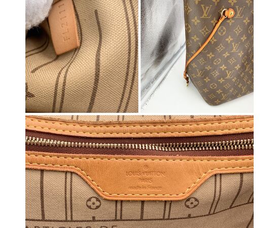 LOUIS VUITTON Borsa Shopper in Tela Col. Marrone Neverfull L