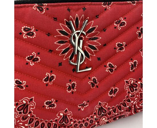 SAINT LAURENT Pochette in Tela Col. Rosso Lou Lou S
