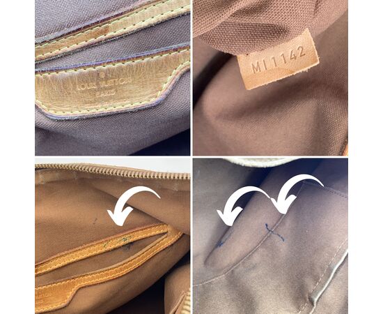 LOUIS VUITTON Borsa Shopper in Tela Col. Marrone Palermo M