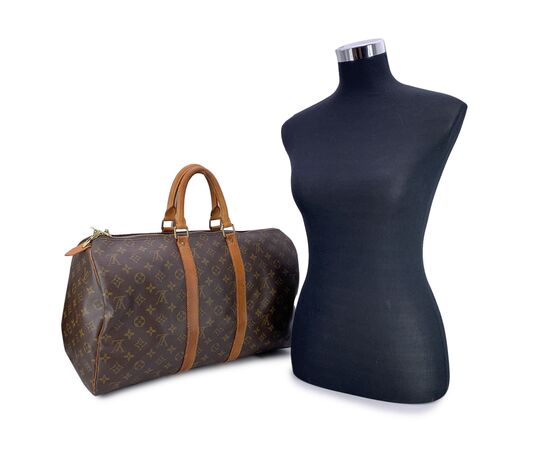 LOUIS VUITTON Borsa da Viaggio Vintage in Tela Col. Marrone Keepall L