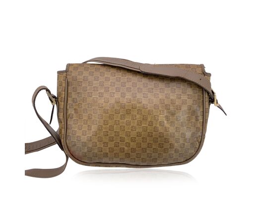 PIERRE BALMAIN Borsa a Tracolla Vintage in Tela Col. Marrone M