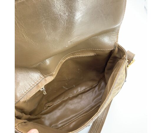 PIERRE BALMAIN Borsa a Tracolla Vintage in Tela Col. Marrone M