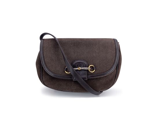 GUCCI Borsa a Tracolla Vintage in Pelle Col. Marrone Horsebit 1955 S