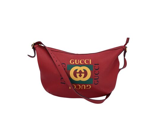 GUCCI Borsa a Tracolla in Pelle Col. Rosso Hobo M