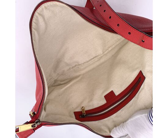 GUCCI Borsa a Tracolla in Pelle Col. Rosso Hobo M