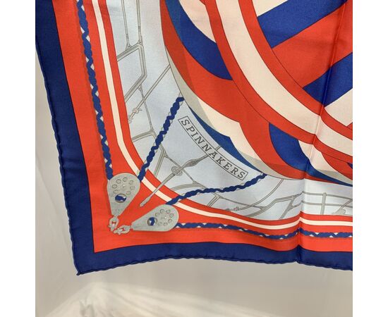 HERMES Foulard Vintage in Seta Col. Rosso Carre 90