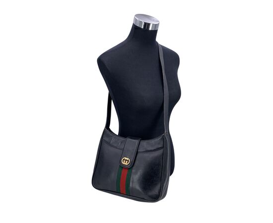 GUCCI Borsa a Tracolla Vintage in Pelle Col. Nero Ophidia M