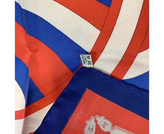 HERMES Foulard Vintage in Seta Col. Rosso Carre 90
