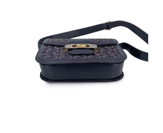 CELINE Borsa a Tracolla Vintage in Tela Col. Blu Clasp box M