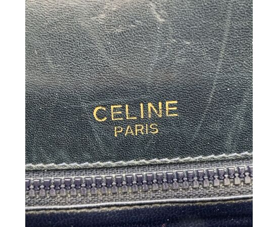 CELINE Borsa a Tracolla Vintage in Tela Col. Blu Clasp box M