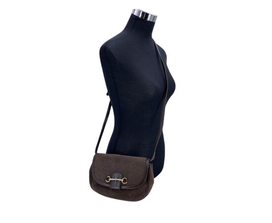 GUCCI Borsa a Tracolla Vintage in Pelle Col. Marrone Horsebit 1955 S