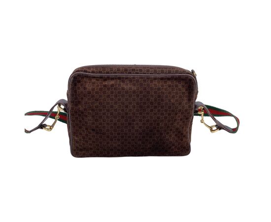 GUCCI Borsa a Tracolla Vintage in Camoscio Col. Marrone Ophidia M