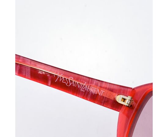 YVES SAINT LAURENT Occhiali da Sole Vintage in Acetato Col. Rosso