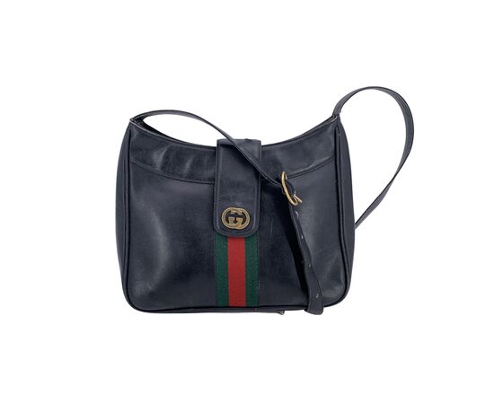 GUCCI Borsa a Tracolla Vintage in Pelle Col. Nero Ophidia M
