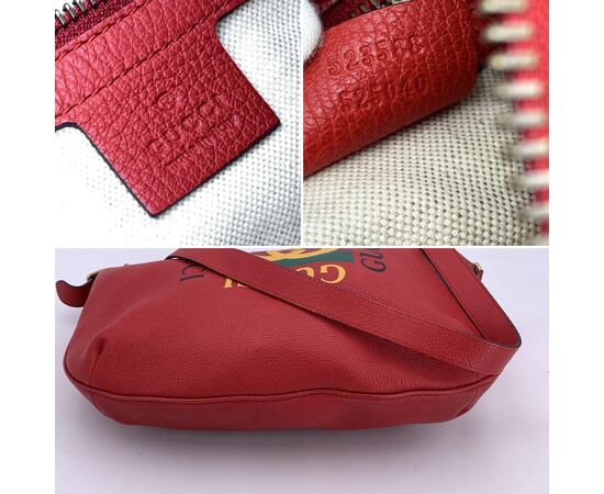 GUCCI Borsa a Tracolla in Pelle Col. Rosso Hobo M