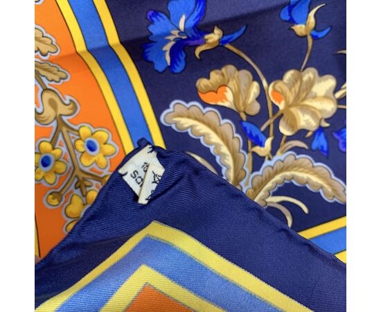 HERMES Foulard Vintage in Seta Col. Blu Carre 90