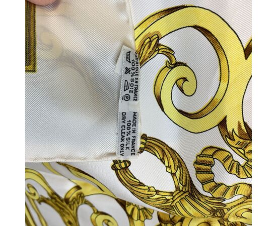 HERMES Foulard Vintage in Seta Col. Bianco Carre 90