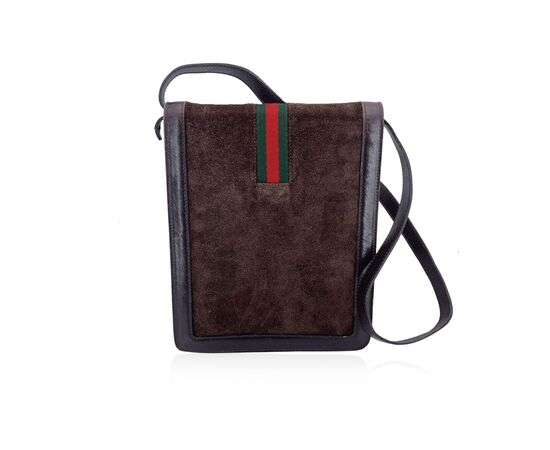 GUCCI Borsa a Tracolla Vintage in Camoscio Col. Marrone Ophidia M