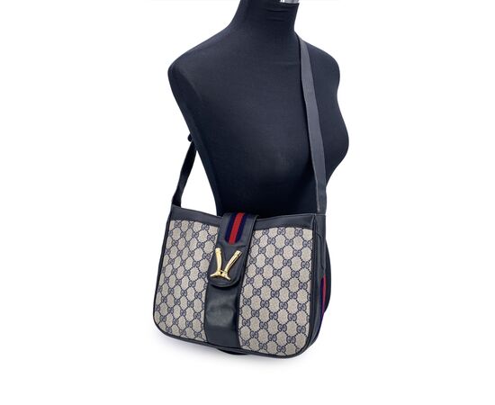 GUCCI Borsa a Tracolla Vintage in Tela Col. Blu M