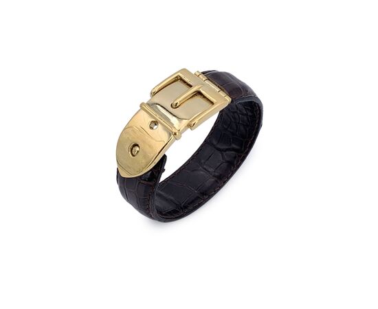 GUCCI Bracciale Vintage in Metallo Col. Marrone