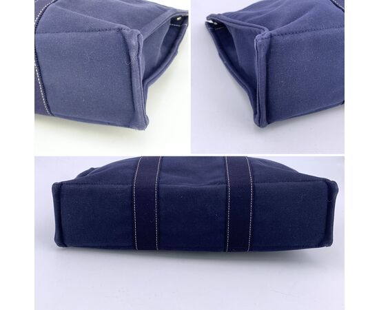 HERMES Borsa Shopper Vintage in Cotone Col. Blu Fourre-Tout M