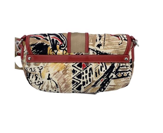 PRADA Borsa a Tracolla in Tela Col. Multicolore Tessuto S