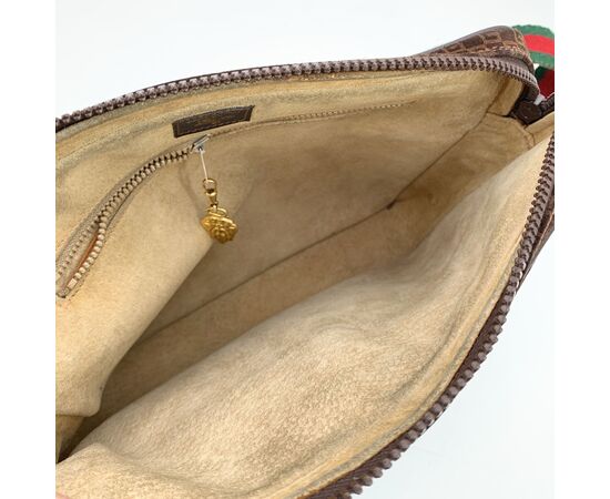 GUCCI Borsa a Tracolla Vintage in Camoscio Col. Marrone Ophidia M