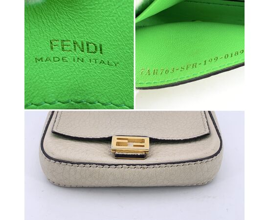 FENDI Accessorio in Pelle Col. Grigio Nano Baguette S