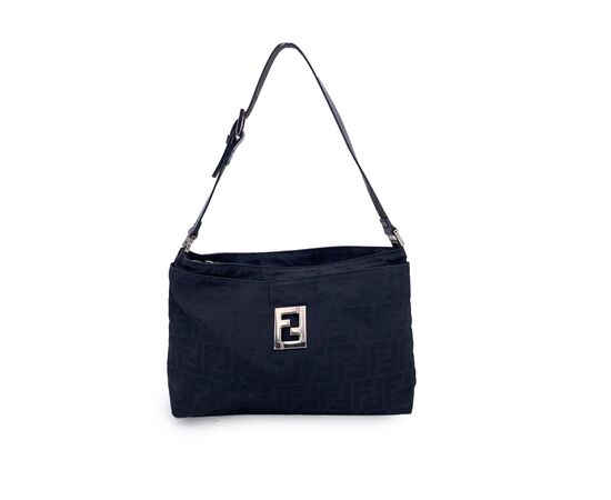 FENDI Borsa a Tracolla in Tela Col. Nero M