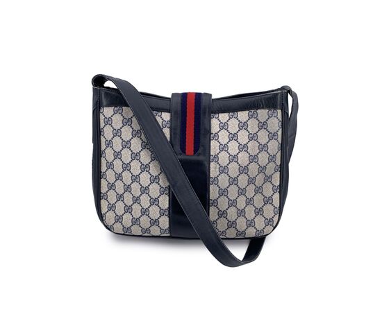 GUCCI Borsa a Tracolla Vintage in Tela Col. Blu M