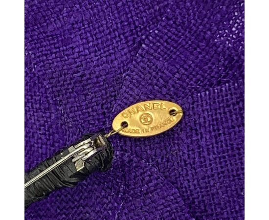 CHANEL Spilla Vintage in Tela Col. Viola Camelia