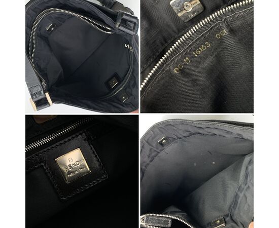 FENDI Borsa a Tracolla in Tela Col. Nero M