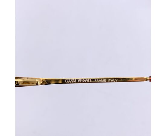 GIANNI VERSACE Occhiali da Sole Vintage in Metallo Col. Oro