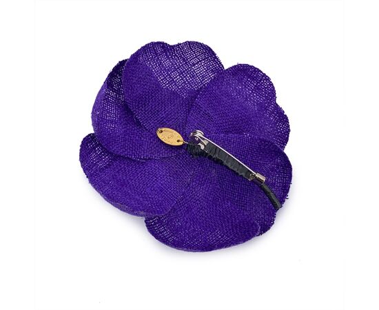 CHANEL Spilla Vintage in Tela Col. Viola Camelia