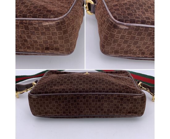 GUCCI Borsa a Tracolla Vintage in Camoscio Col. Marrone Ophidia M
