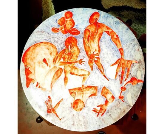 Large Ceramic Figuratista Plate by Massimo Biagi Miradario, 2009 - D 74 cm , H 6 cm. ITALY