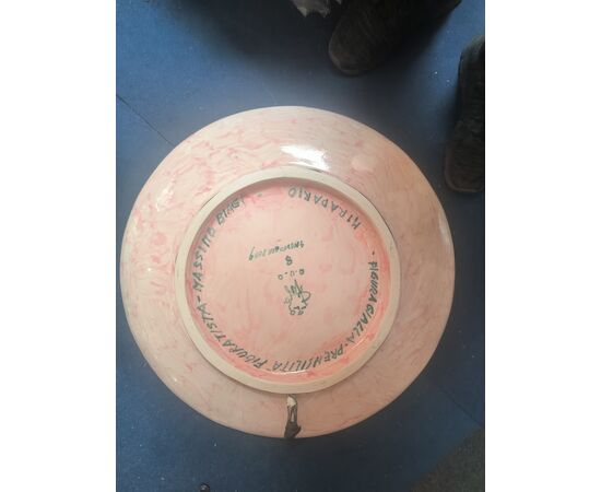 Large Ceramic "Figuratista" Plate by Massimo Biagi Miradario, 2009 - Diam 74 cm, P 6 cm ITALY